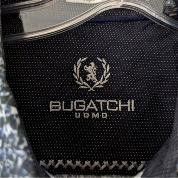Bugatchi 100% cotton speckled abstract print button down dress shirt - Picture 3 of 7